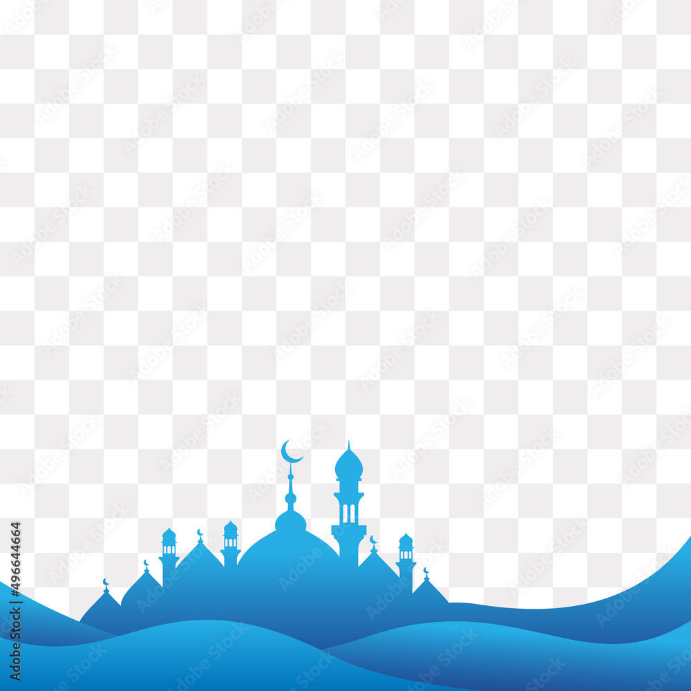 blue islamic background design, islamic mosque with wavy element