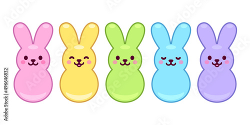 Cute marshmallow bunnies set