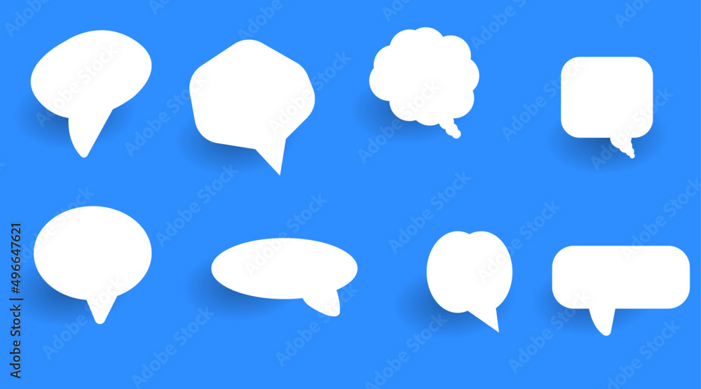 speech bubble chat icon collection set.blank white speech bubbles. speech bubble chat icon collection set.blank white speech bubbles.