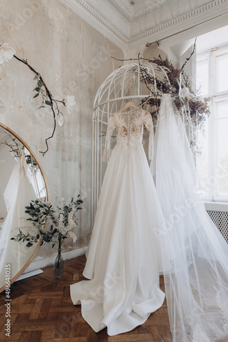 beautiful, beauty, bedroom, bridal, bride, bridesmaids, celebration, ceremony, clothes, clothing, curtains, decoration, design, dress, elegance, elegant, engagement, fashion, gown, hanger, hanging, ho