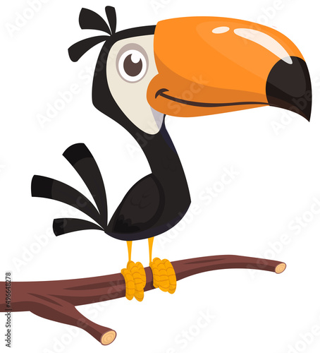 Toucan cartoon. Vector toucan bird. Exotic colorful bird illustration