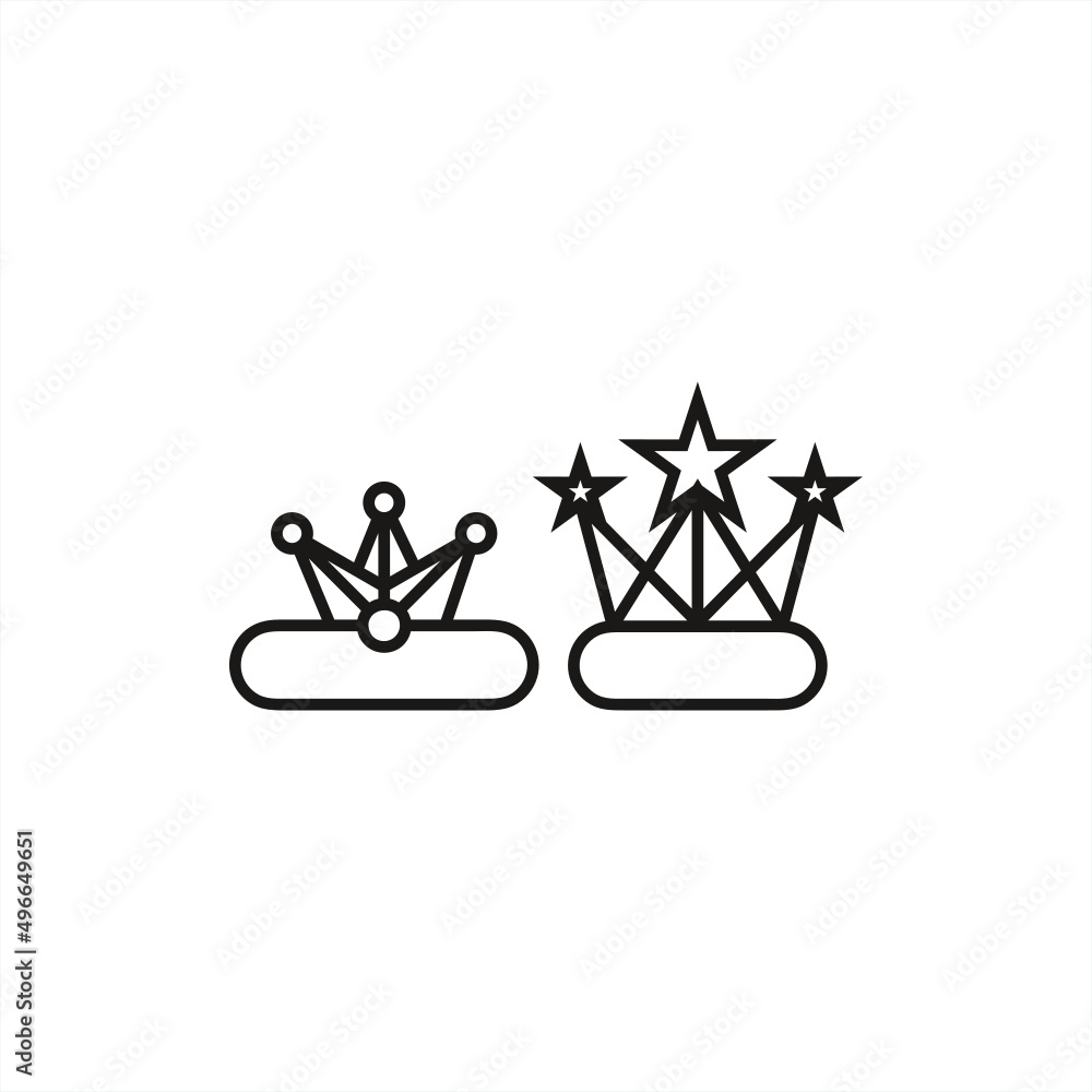 king and queen crown line art