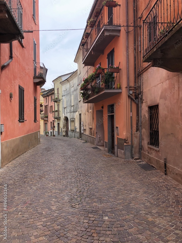 Fototapeta premium old narrow street without dog