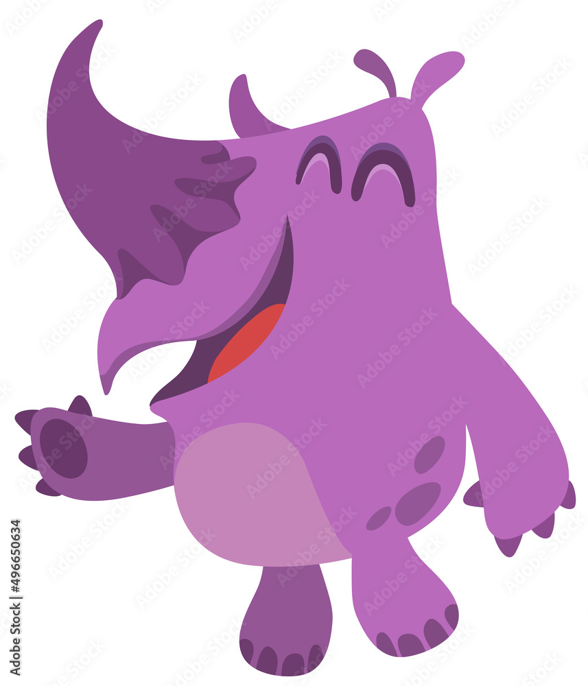 Cartoon rhino. Vector illustration of funny rhinoceros Cartoon rhino. Vector illustration of funny rhinoceros