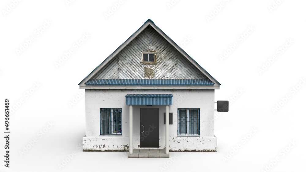 Post office render on a white background. 3D rendering Post office render on a white background. 3D rendering