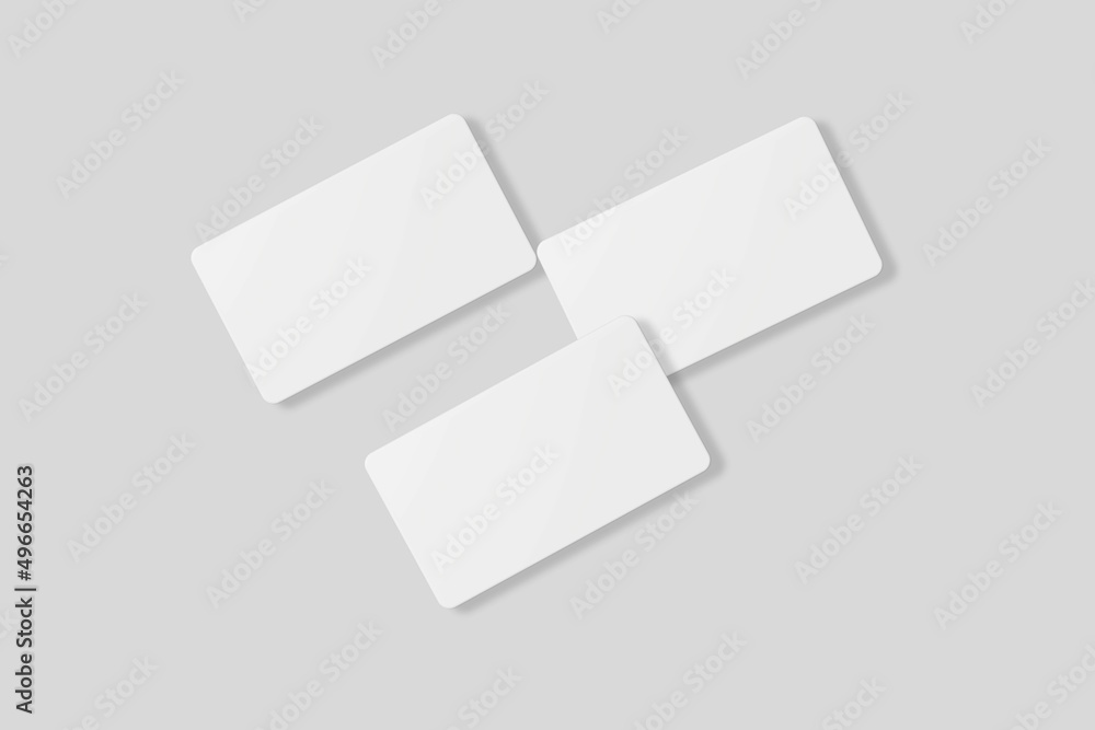 Floating blank business card for mockup. 3D Render. Floating blank business card for mockup. 3D Render.