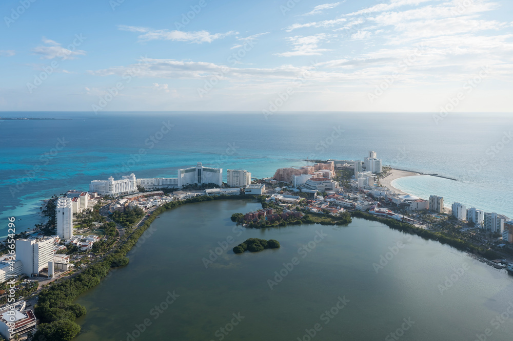 Punta Cancun in the Hotel Zone in Cancun, Quintana Roo, Mexico, sunny day