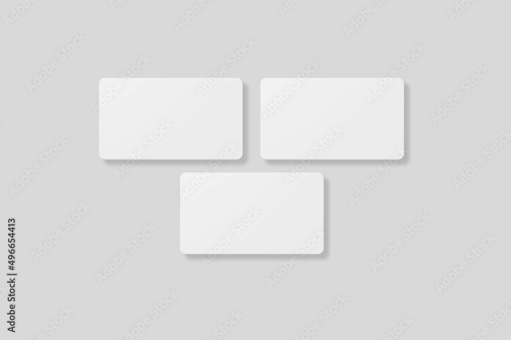 Floating blank business card for mockup. 3D Render. Floating blank business card for mockup. 3D Render.