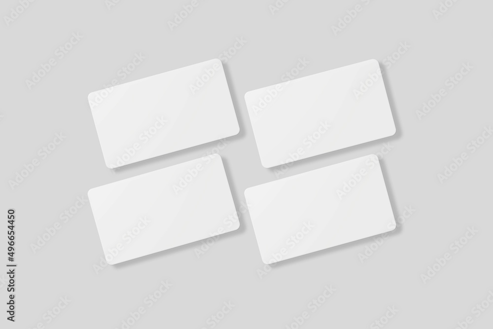 Floating blank business card for mockup. 3D Render. Floating blank business card for mockup. 3D Render.