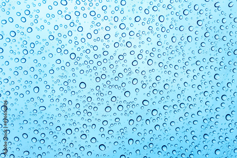 Rain drops on the car windshield after raining in rain season Rain drops on the car windshield after raining in rain season