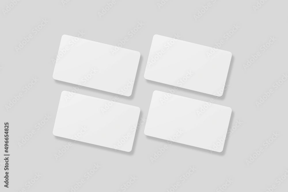 Floating blank business card for mockup. 3D Render. Floating blank business card for mockup. 3D Render.