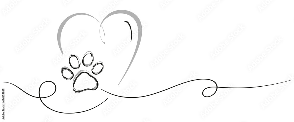 LIGNE DE COEUR ET EMPREINTE DE PATTE