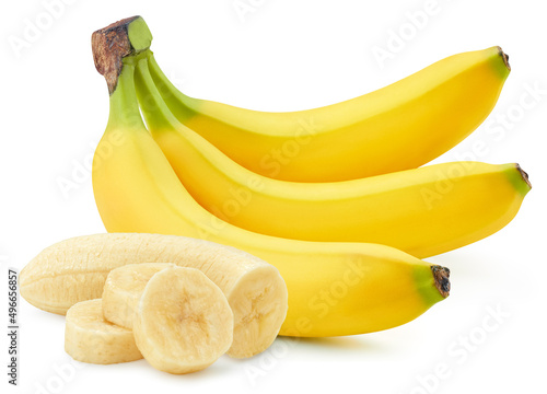 Fotografie, Obraz Isolated banana on white background