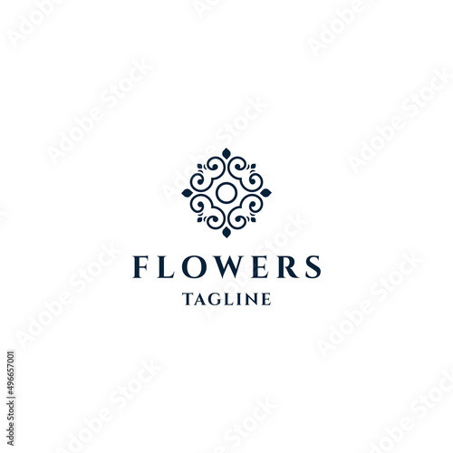 Flower logo design vector icon template