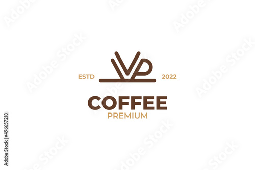 Flat coffee paper filter dripper logo design