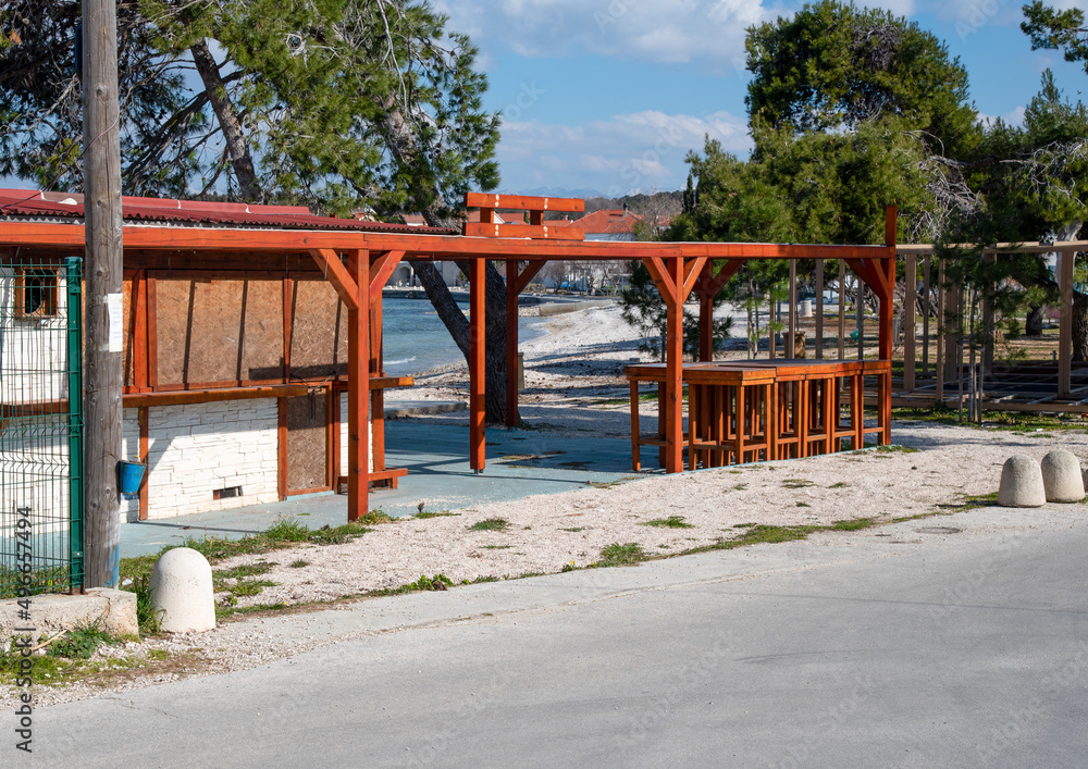 Off saison on the coast in Petrcane near Zadar in the dalmatian region in Croatia. Off saison on the coast in Petrcane near Zadar in the dalmatian region in Croatia.