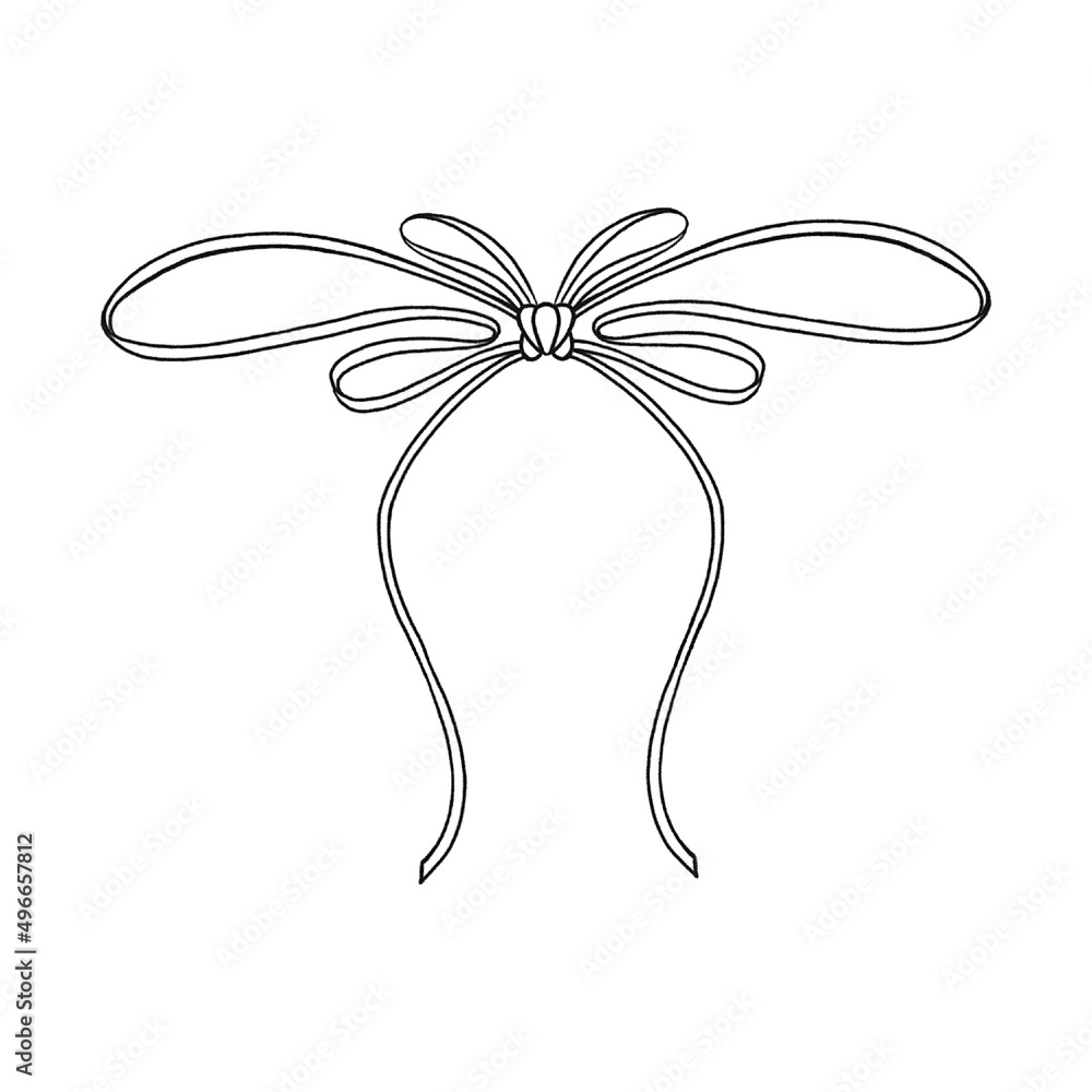 Hand drawn decorative bow isolated on white Hand drawn decorative bow isolated on white