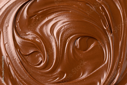 Homemade Chocolate Hazelnut spread background, texture, macro