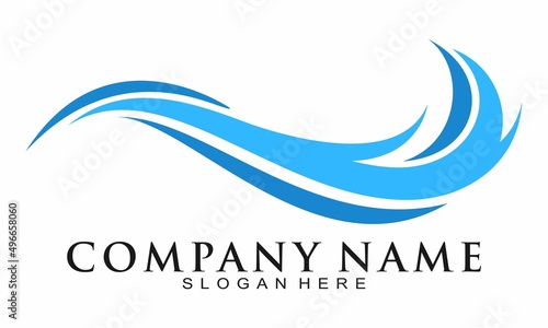 Sea wave simple illustration vector logo