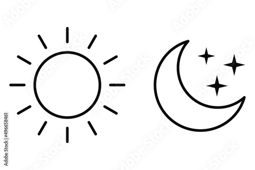Sun moon icon illustration isolated vector sign symbol