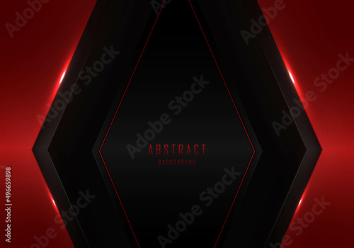 Abstract gradient red on black template technoloty design. photo