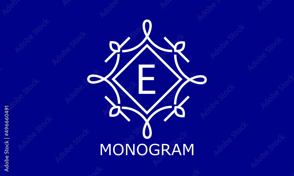 Simple and elegant monogram design template with letter E. Vector logo (sign, symbol, emblem, ornament) Simple and elegant monogram design template with letter E. Vector logo (sign, symbol, emblem, ornament)