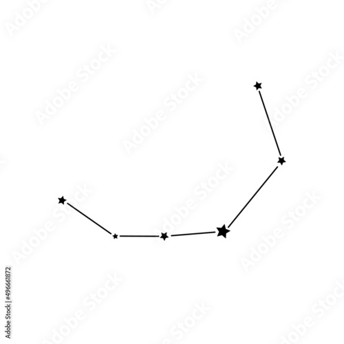 constellation of the Northern Crown on a white background. Corona Borealis.