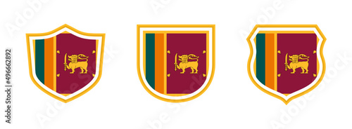 shields icon set of sri lanka flag. vector illustration isolated on white background 	

