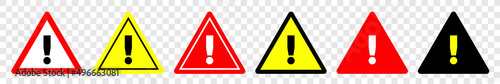 Danger sign in different colors, isolated background, vector illustration