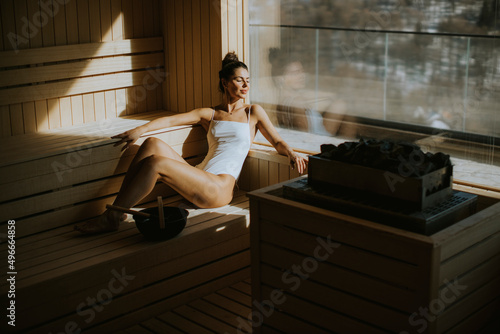 Young woman relaxing in the...