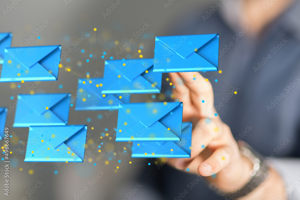Network Communications with email symbol. Network Communications with email symbol.