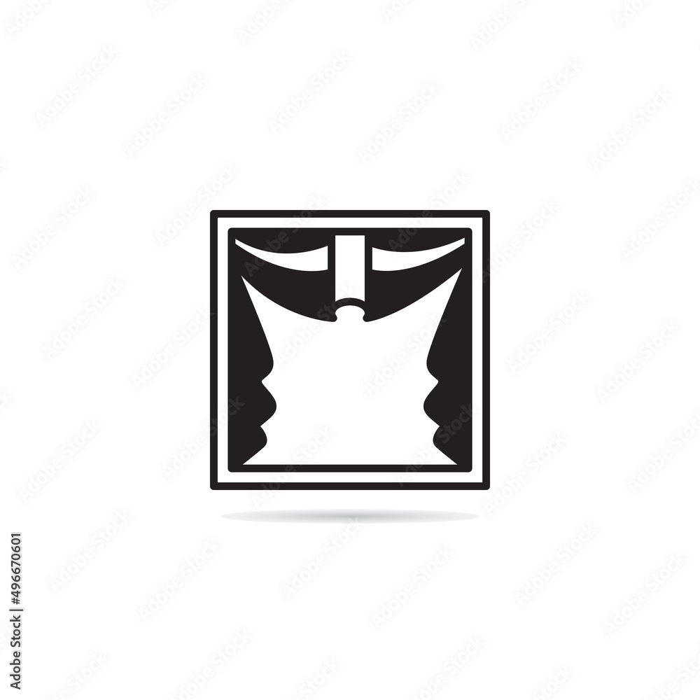curtain and window icons set curtain and window icons set