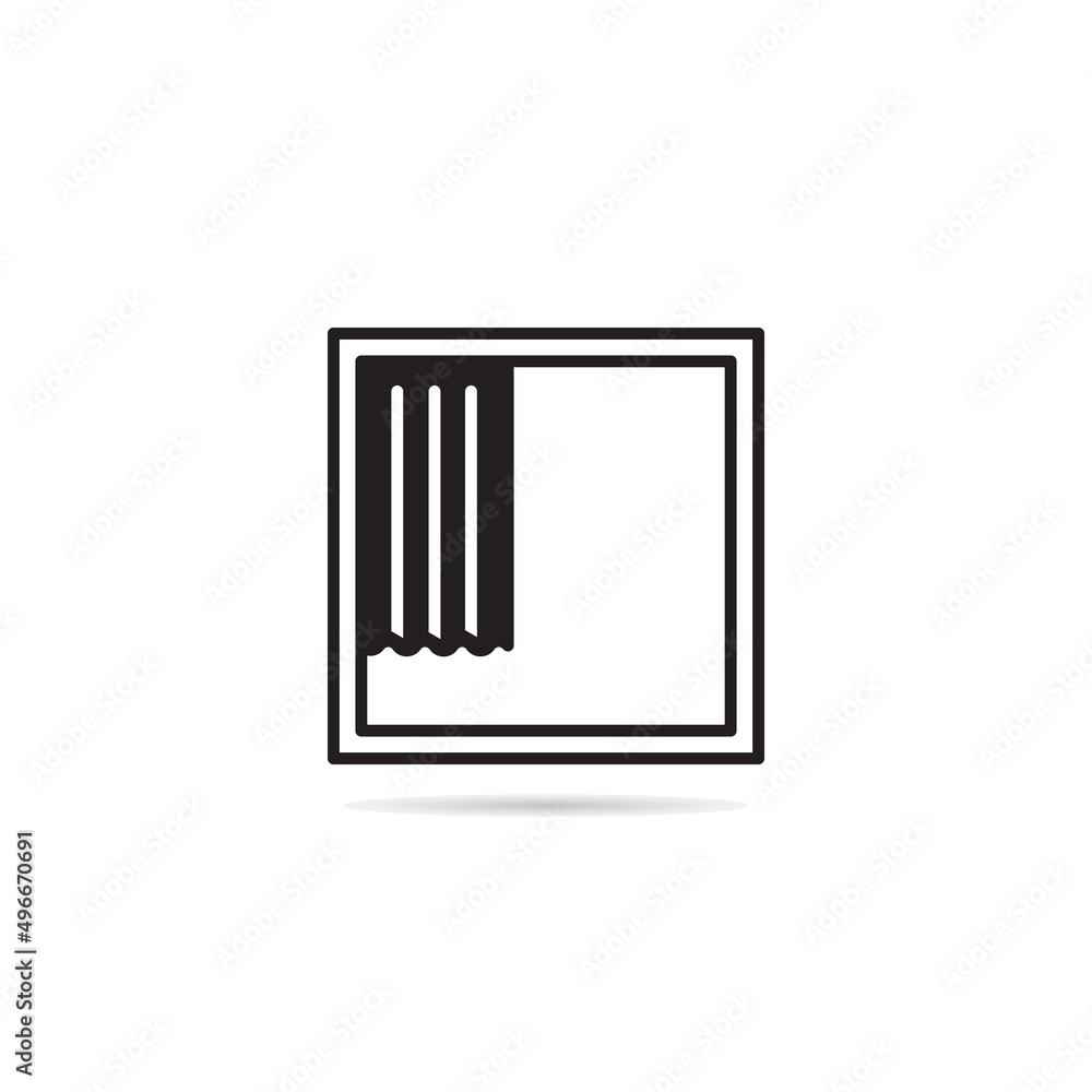 curtain and window icons set curtain and window icons set