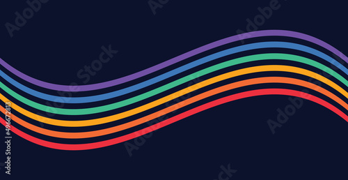 LGBTQ Gay Pride Flag Background. LGBT Pride Flag Neon Rainbow Wave on Dark Background. Vector Banner Background for Pride Month