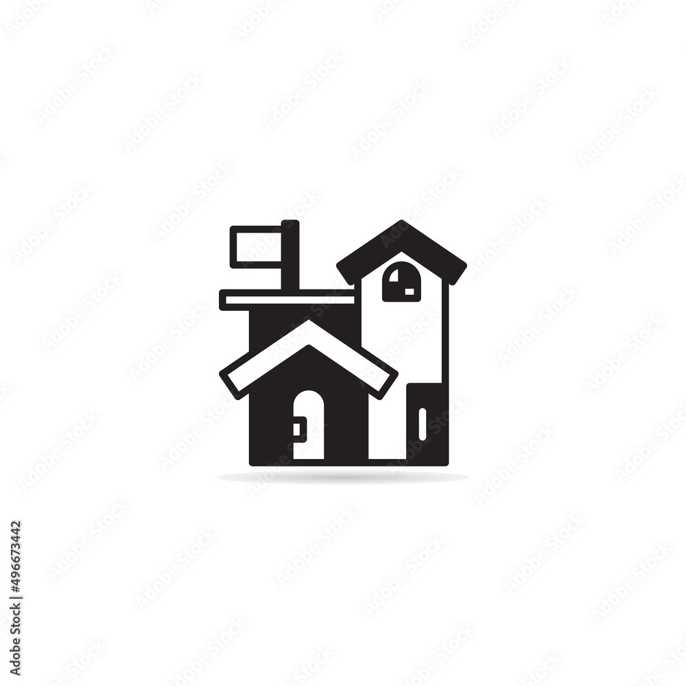 house and building icon vector illustration