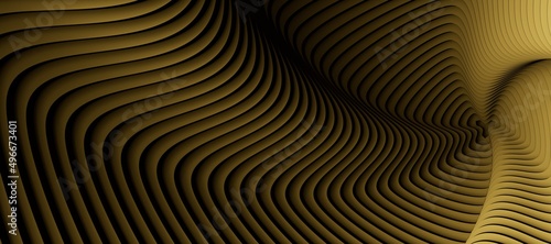 Fototapeta Naklejka Na Ścianę i Meble -  Gold Polygon Background 3D Rendering.