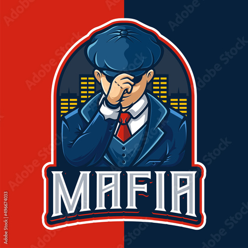 Mafia Mascot Character Logo Template