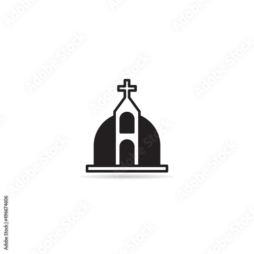church building icon vector illustration