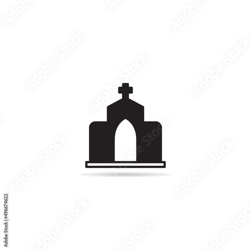 church building icon vector illustration
