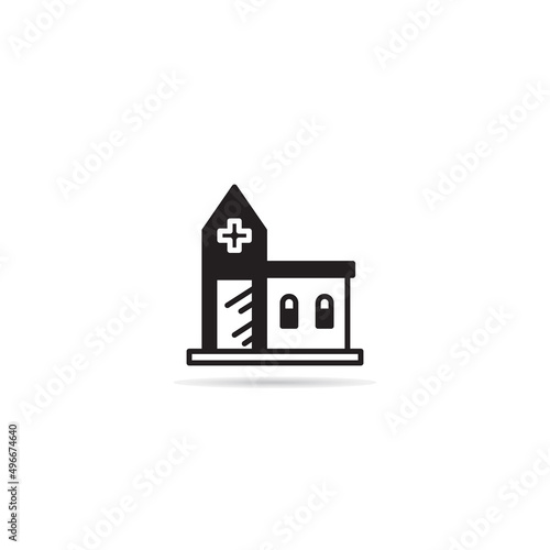 church building icon vector illustration
