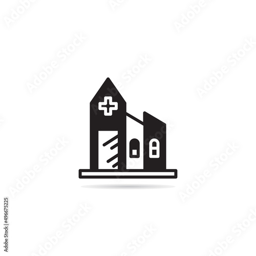 church building icon vector illustration