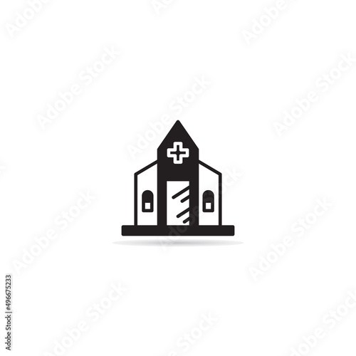 church building icon vector illustration