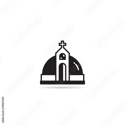 chruch building icon vector illustration