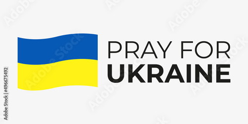 Banner Pray For Ukraine. Vector illustration.