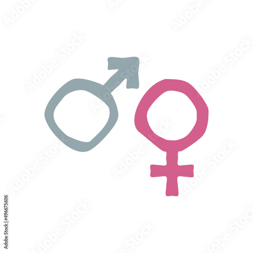 Gender hand drawn  icon isolated on white background