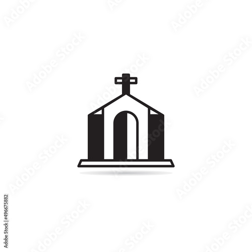 church building icon vector illustration