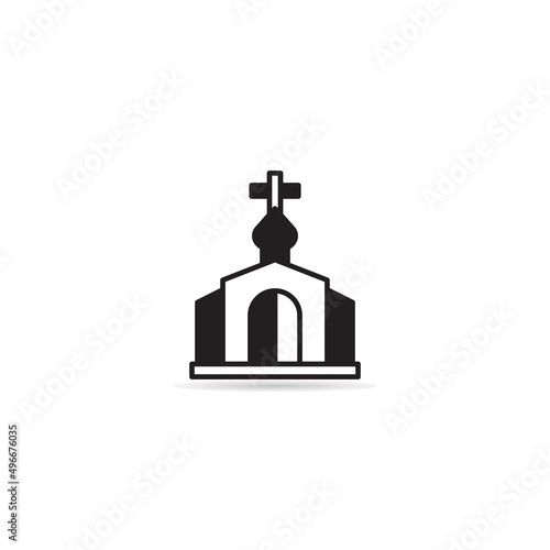 chruch building icon vector illustration