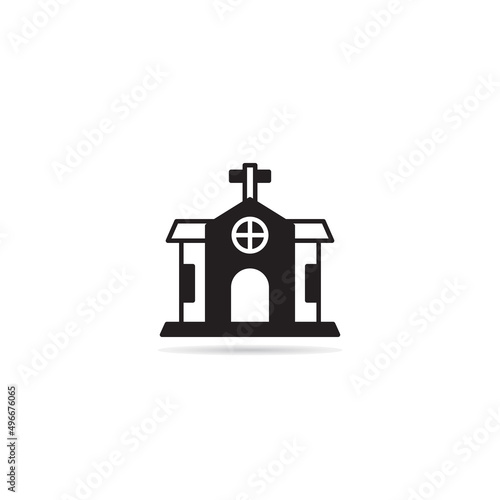 church building icon vector illustration