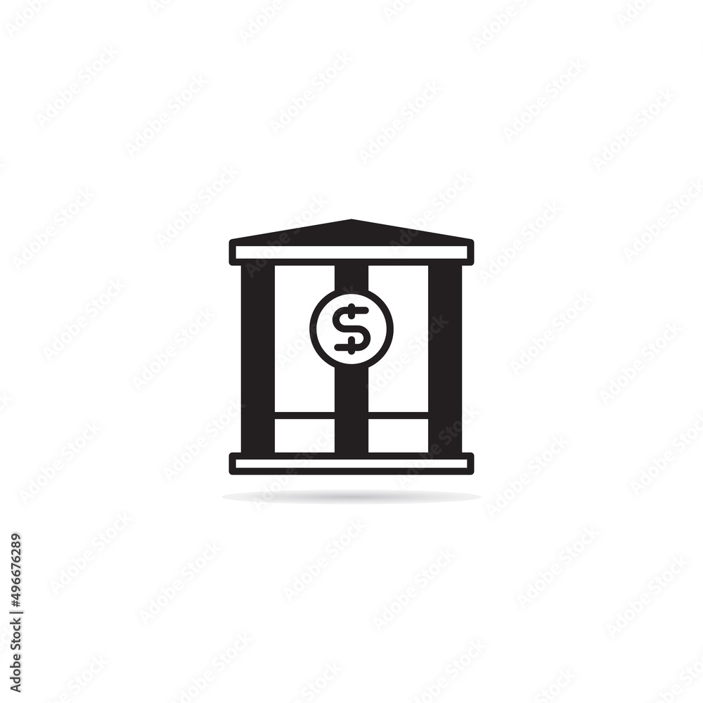bank building icon vector illustration bank building icon vector illustration