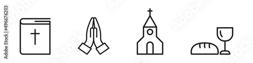 Slika na platnu Christian icons set
